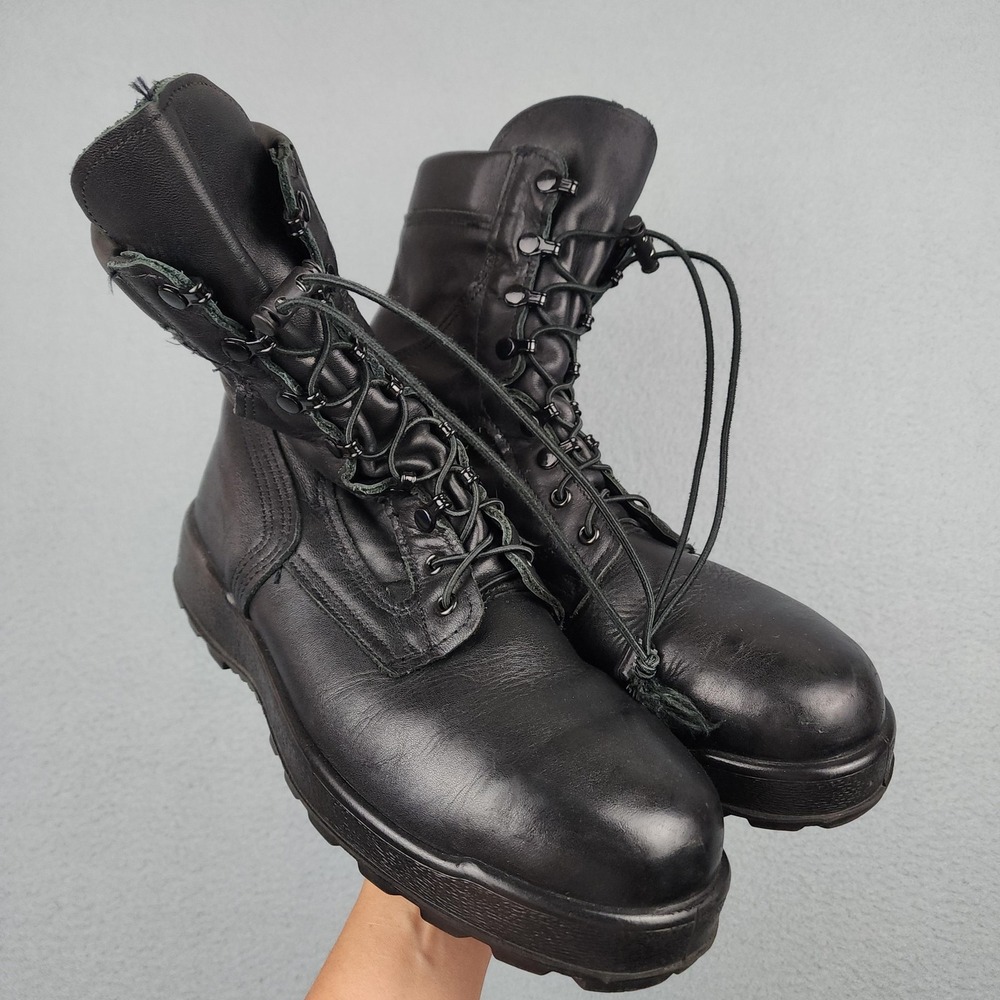 McRae Boots Mens Size 10.5R Black Leather Safety Toe Combat Military 9052 Work